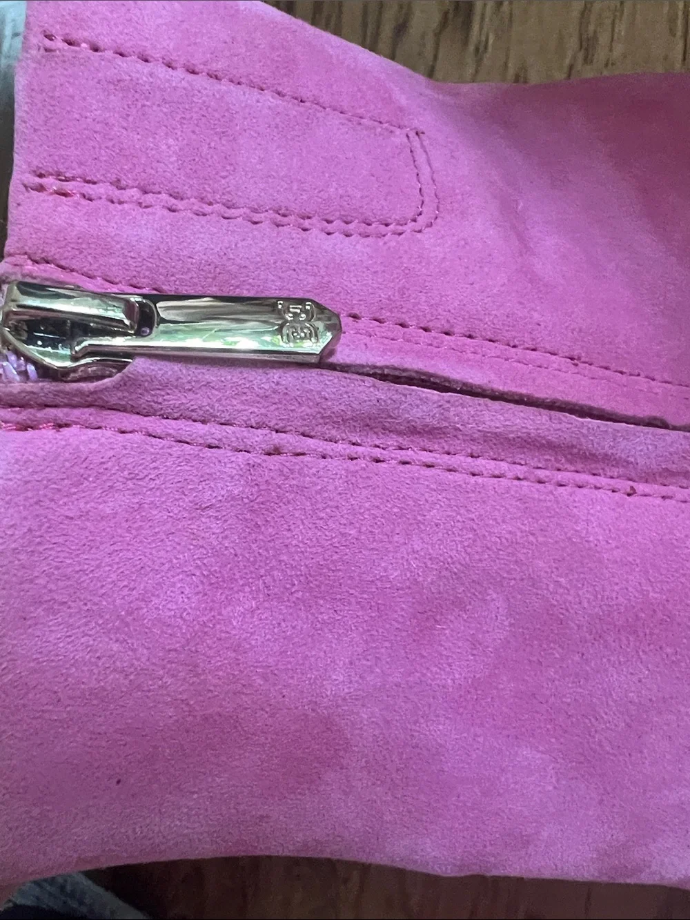Sam Edelman Pink Suede Block Heel Ankle Boots
